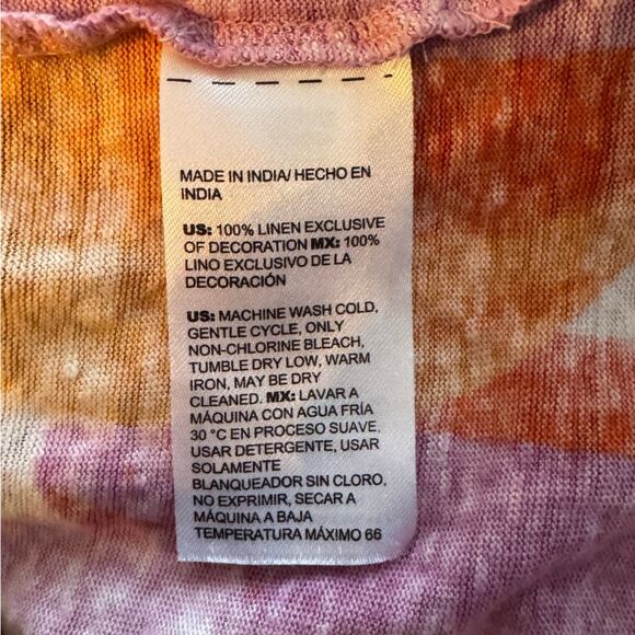 Chico's Multicolor Orange Pink Purple Abstract Blouse Top 3 16 XL - Picture 8 of 9